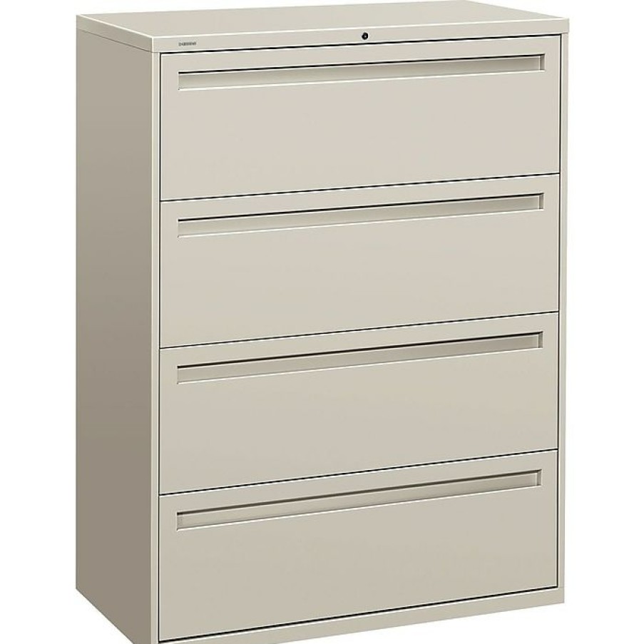 * Hon Brigade 700 Series H794 4-Drawer Lateral File Cabinet, Locking, Letter/Legal, Light Gray, 42 (794Ll)