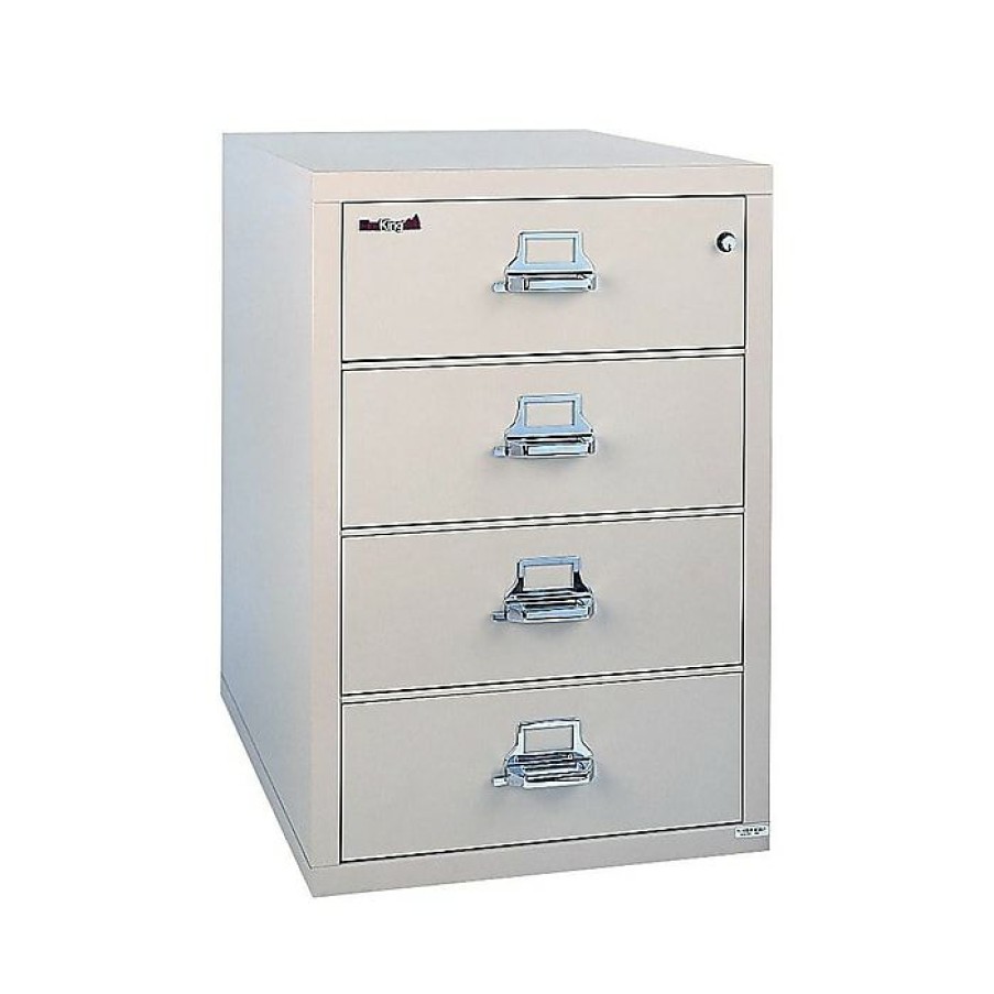 * Fireking Classic 4-Drawer Lateral File Cabinet, Locking, Beige, Letter/Legal, 31.19 W (4-3122-Cpa)