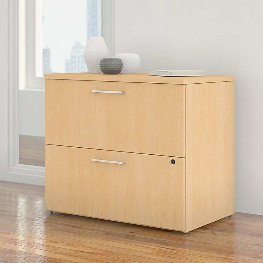 * Bush Business Furniture 400 Series 36 W 2 Drawer Lateral File Cabinet, Natural Maple (400Sfl236Ack)