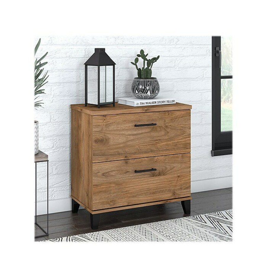 * Bush Furniture Somerset 2-Drawer Lateral File Cabinet, Letter/Legal, Fresh Walnut, 30 (Wc81380)