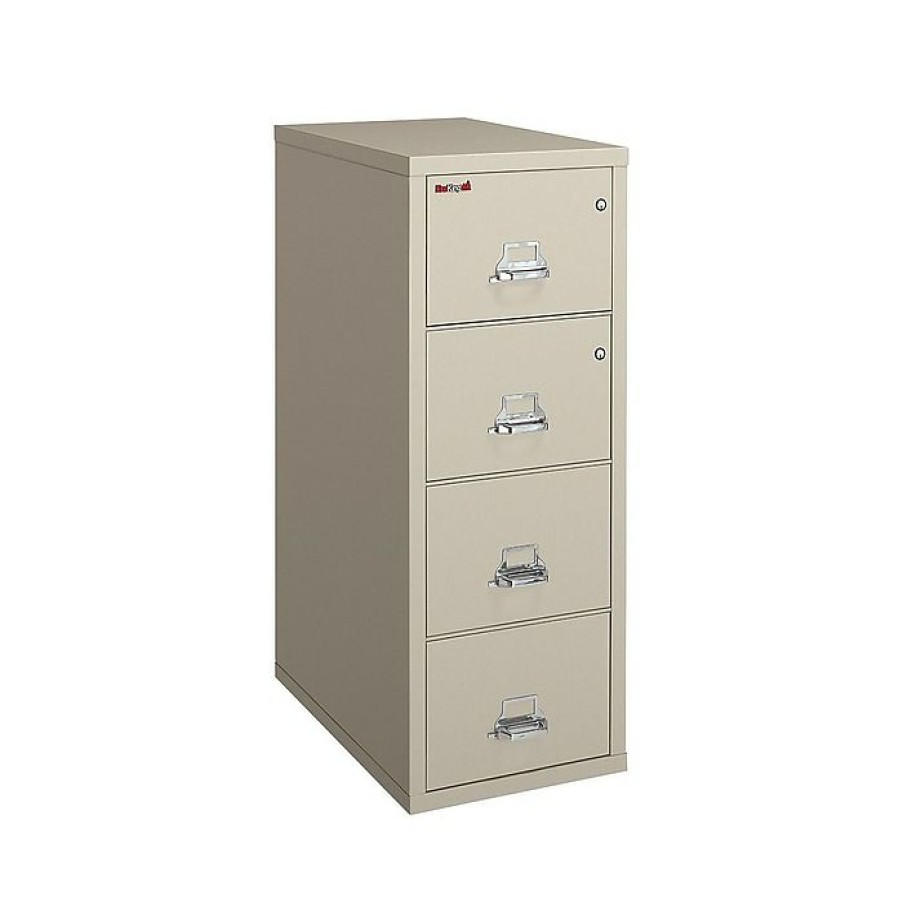 * Fireking Classic 4-Drawer Vertical File Cabinet, Fire Resistant, Letter, Beige, 25.06 D Inside(4-1825-Cpa)