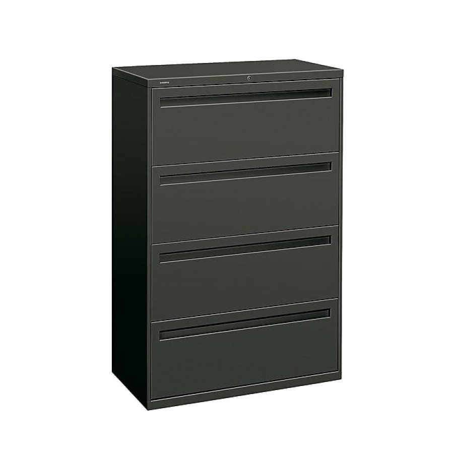 * Hon Brigade 700 Series 4-Drawer Lateral File Cabinet, Locking, Charcoal, Letter/Legal, 36 W (H784.L.S)