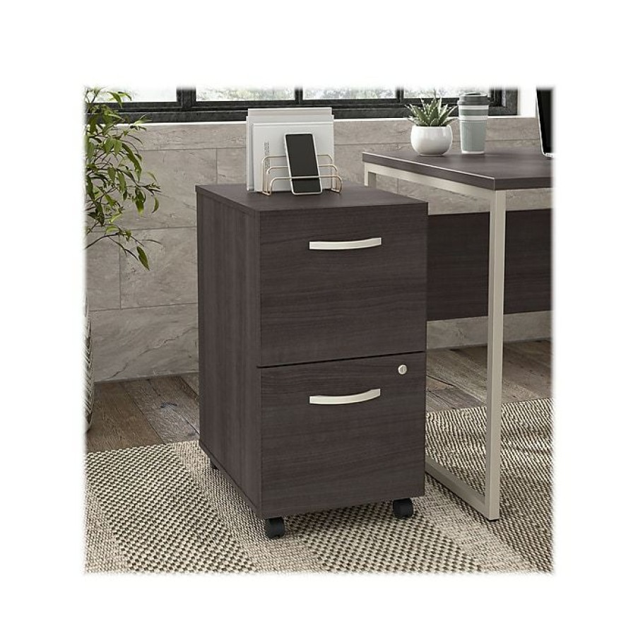 * Bush Business Furniture Hybrid 2-Drawer Mobile File Cabinet, Letter/Legal, Storm Gray, 20 (Hyf116Sgsu-Z)