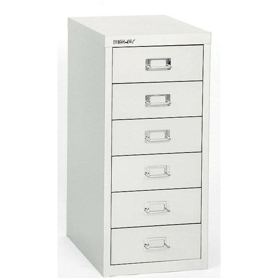 * Bisley 6 Drawer Steel Desktop Multidrawer Cabinet, White