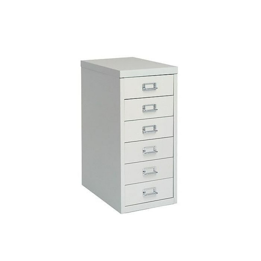 * Bisley 6 Drawer Steel Desktop Multidrawer Cabinet, White