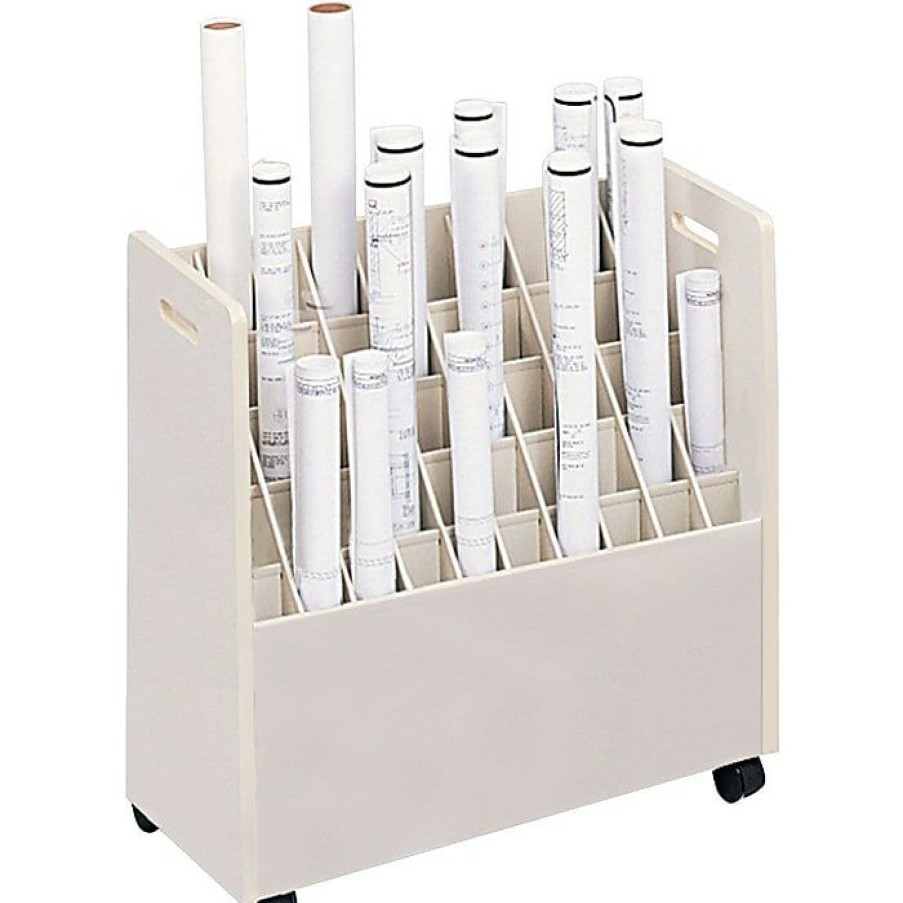 * Safco Mobile Files, For Large Roll, Tube Size: 2-3/4 2-3/4 , 50 Tubes/File