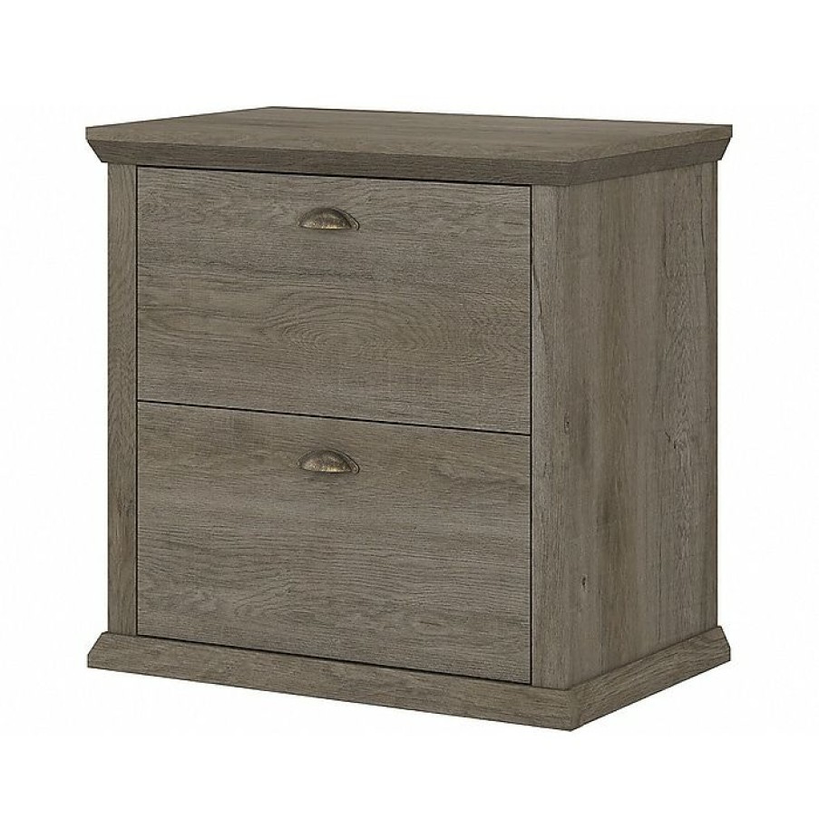 * Bush Furniture Yorktown 2-Drawer Lateral File Cabinet, Not Assembled, Letter/Legal, Restored Gray, 30.98 (Wc40680-03)