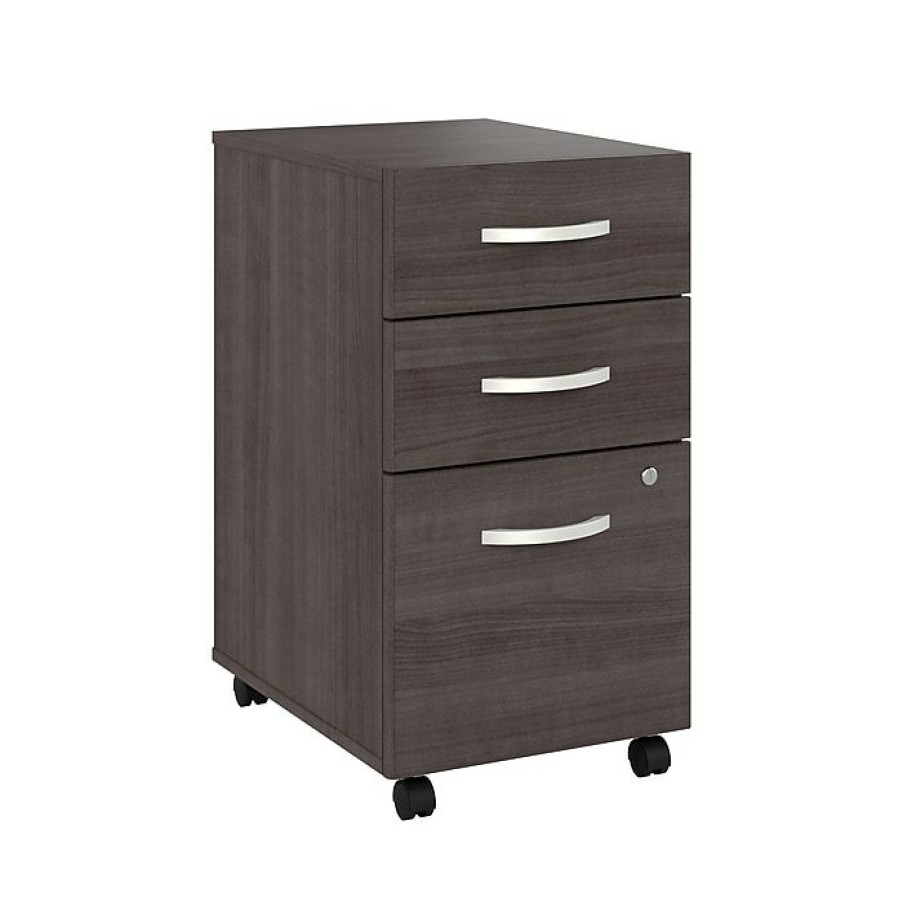 * Bush Business Furniture Hybrid 3-Drawer Mobile File Cabinet, Letter/Legal, Storm Gray, 20 (Hyf216Sgsu-Z)