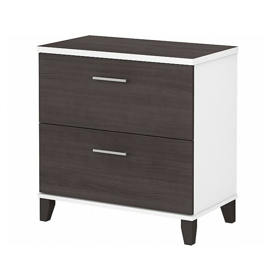 * Bush Furniture Somerset 2-Drawer Lateral File Cabinet, Letter/Legal, Storm Gray/White, 30 (Wc81080)