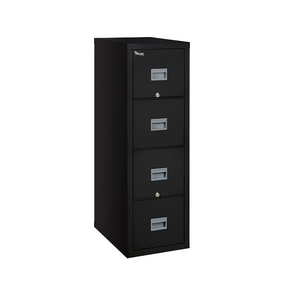 * Fireking Patriot 4-Drawer Vertical File Cabinet, Fire Resistant, Legal, Black, 31.56 D (4P2131-Cbl)