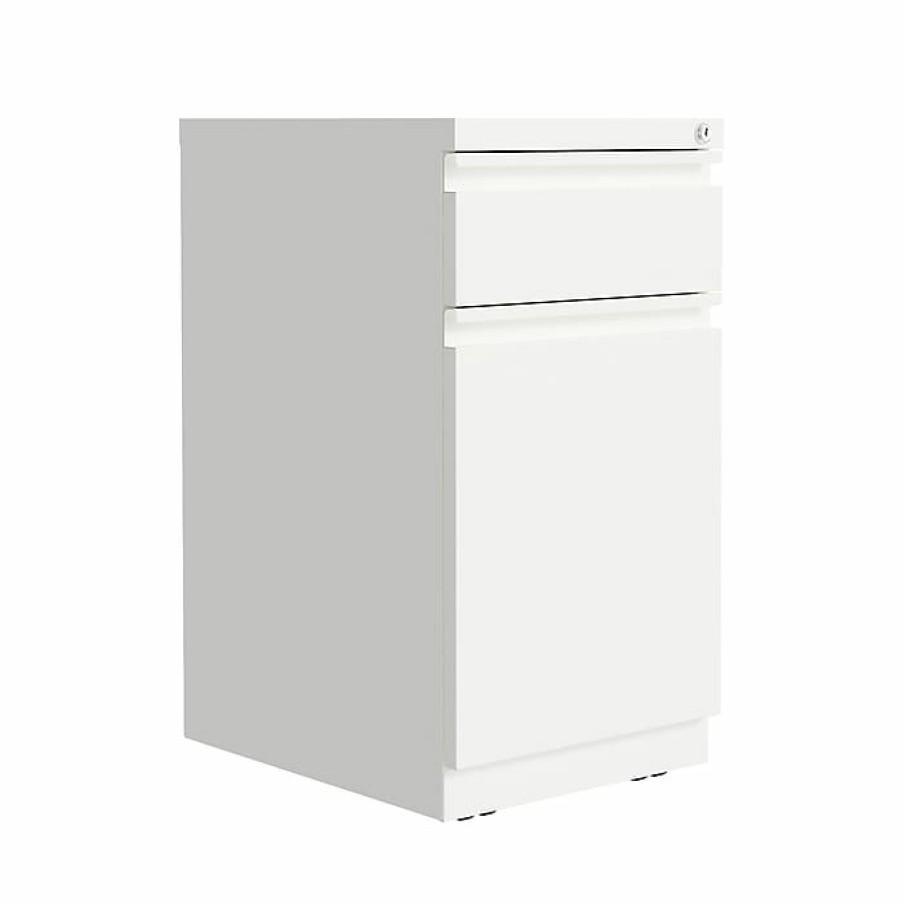 * Hirsh 2-Drawer Vertical File Cabinet, Mobile/Pedestal, Letter, White, 19.88 (25033)