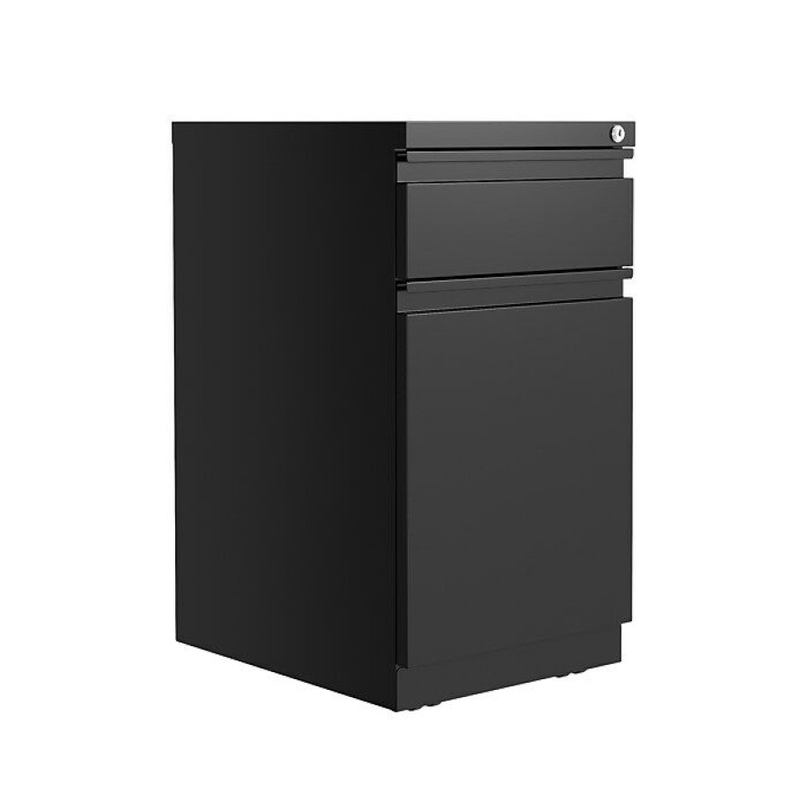 * Hirsh 2-Drawer Vertical File Cabinet, Mobile/Pedestal, Letter, Black, 19.88 (25032)