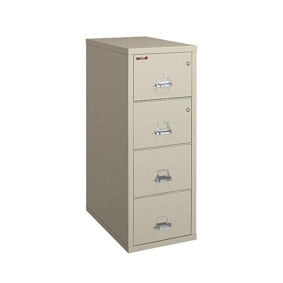 * Fireking Classic 4-Drawer Vertical File Cabinet, Fire Resistant, Letter, Beige, 25.06 D (4-1825-Cpa)