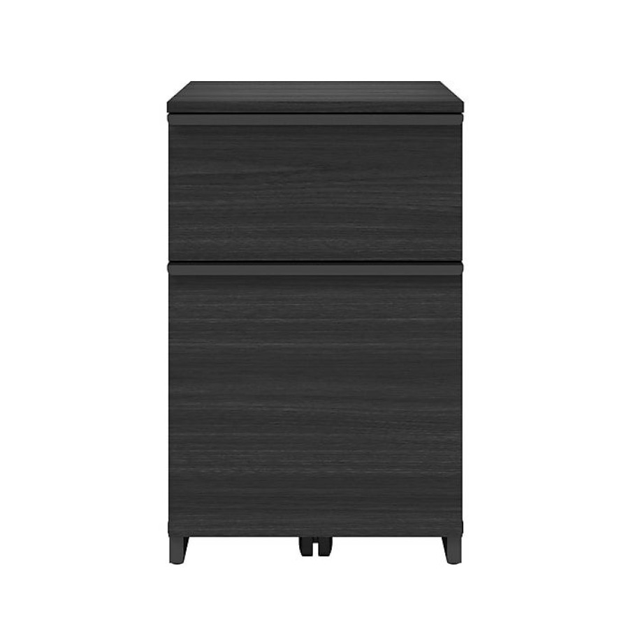 * Thomasville Furniture Latimer 2-Drawer Vertical File Cabinet, Pedestal, Burnt Ash, 20.8 D (Spls-Ladf-Tv)