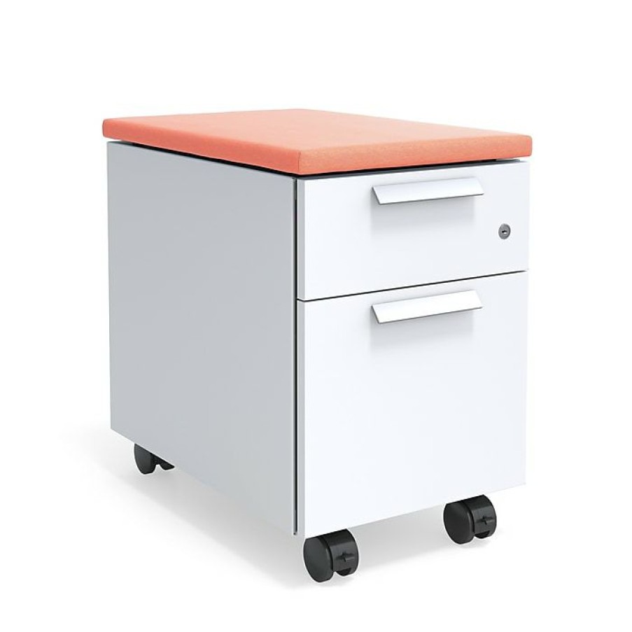 * Union & Scale Lewis 2-Drawer Mobile Pedestal, Letter/Legal Size, Salmon (Un55952)