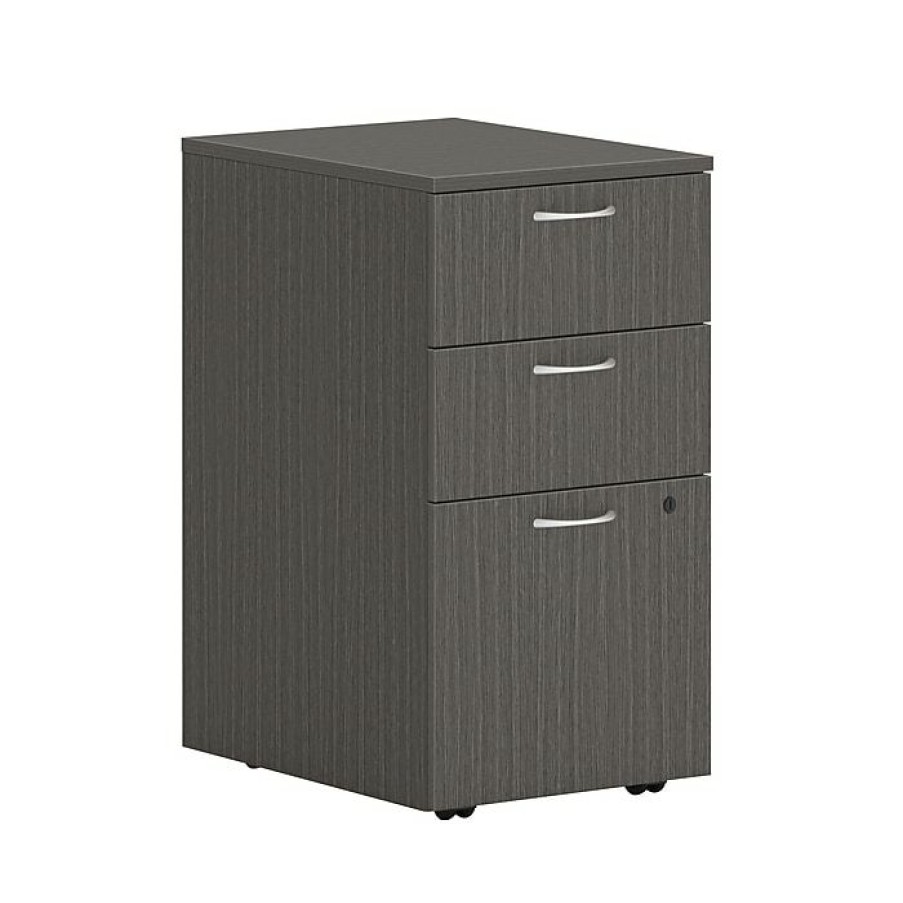 * Hon Mod 3-Drawer Vertical File Cabinet, Mobile Pedestal, Letter/Legal, Slate Teak, 20 (Hlplpmbbf.Lsl1)