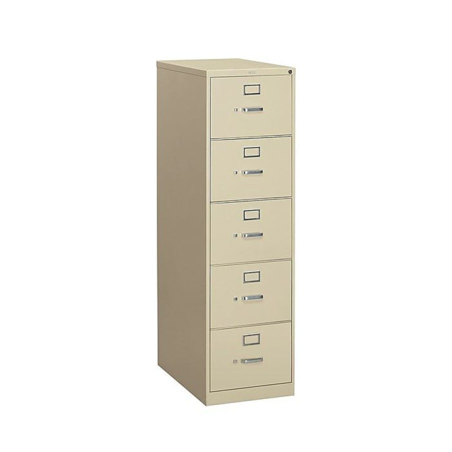 * Hon 310 Series 5-Drawer Vertical File Cabinet, Locking, Legal, Putty/Beige, 26.5 D (H315C.P.L)