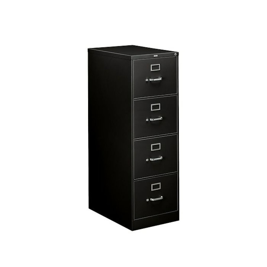 * Hon 310 Series 4-Drawer Vertical File Cabinet, Locking, Legal, Black, 26.5 D (Hon314Cpp)