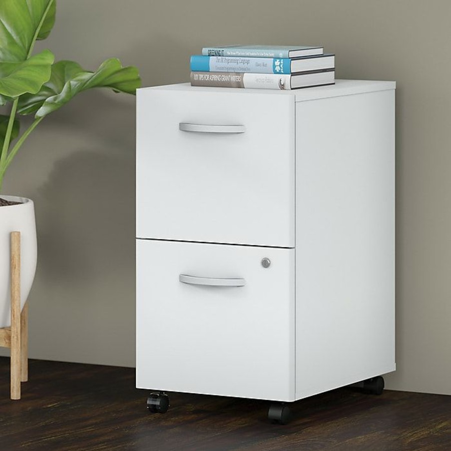 * Bush Business Furniture Studio C 2 Drawer Mobile File Cabinet, White (Scf116Whsu)