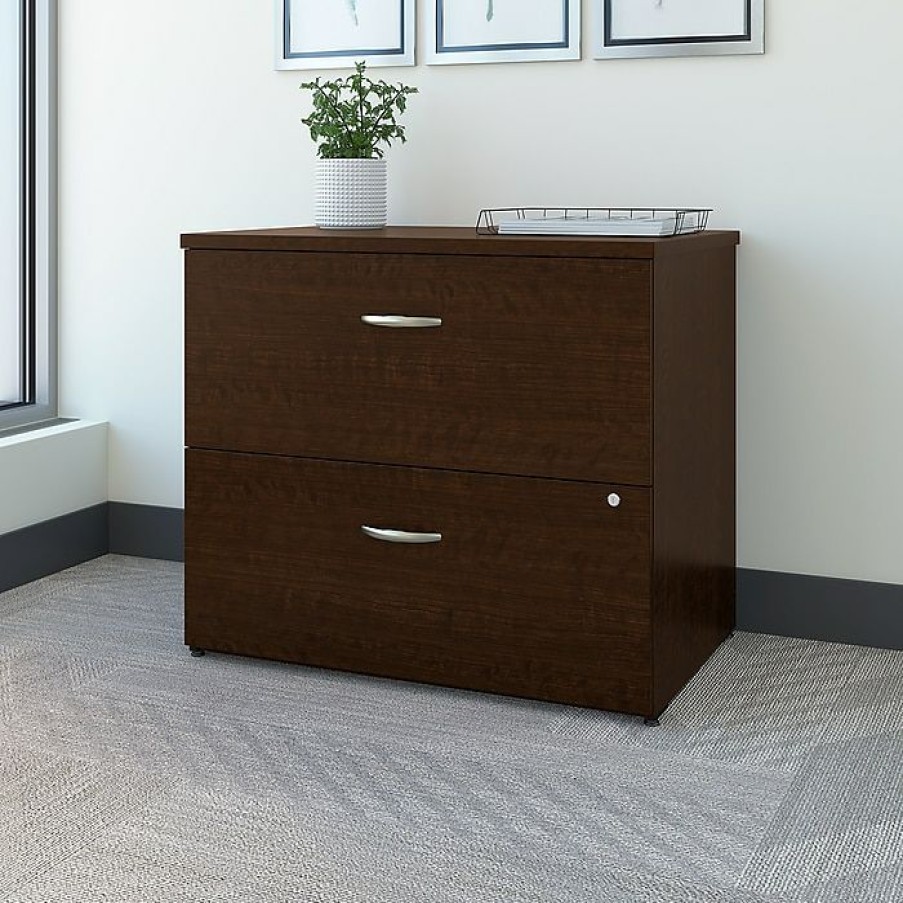 * Bush Business Furniture Office In An Hour Lateral File Cabinet, Mocha Cherry (Oiah011Mrsu)