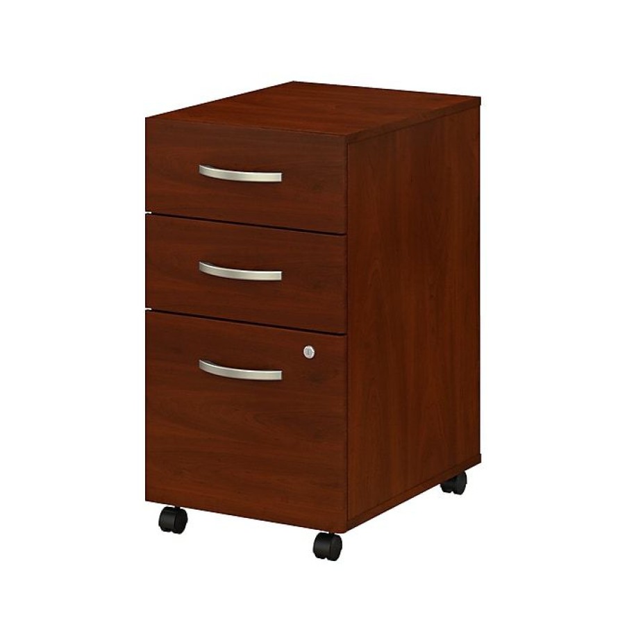 * Bush Business Furniture Studio C 3 Drawer Mobile File Cabinet Installed, Hansen Cherry (Scf216Hcsufa)