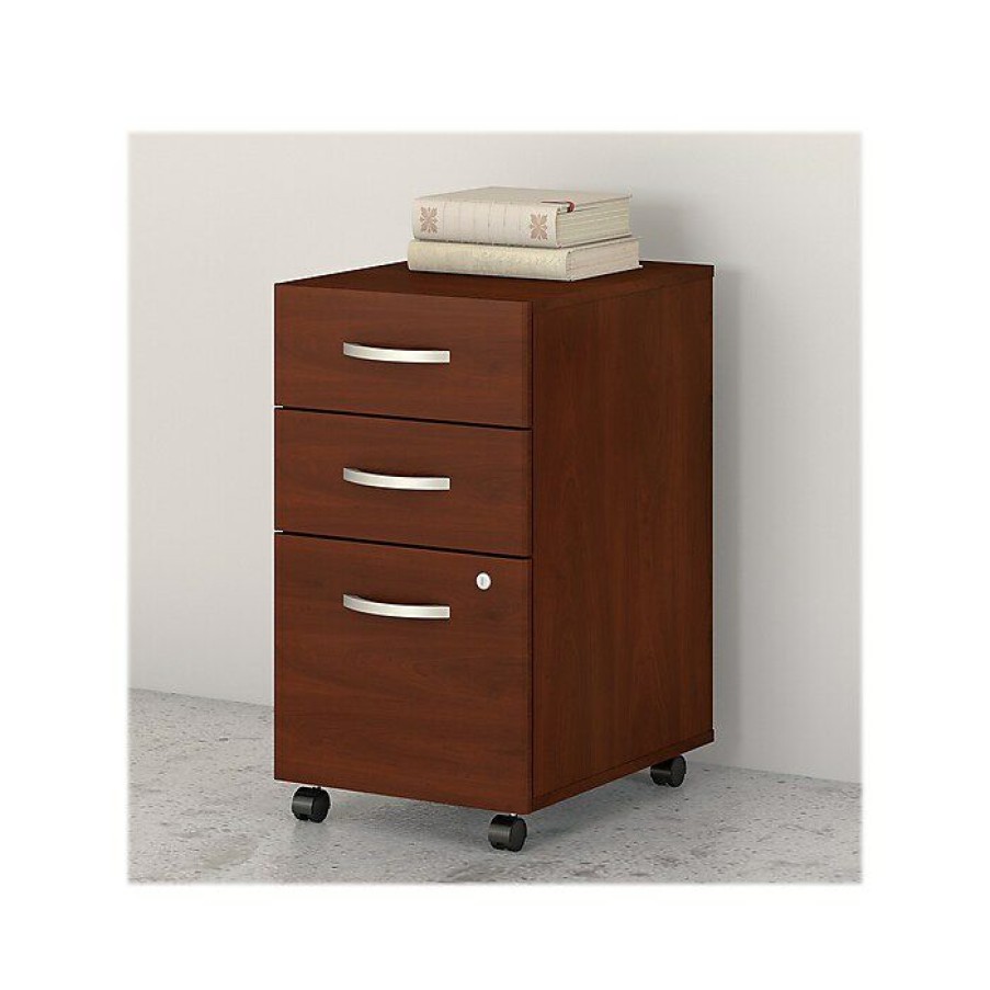 * Bush Business Furniture Studio C 3 Drawer Mobile File Cabinet Installed, Hansen Cherry (Scf216Hcsufa)