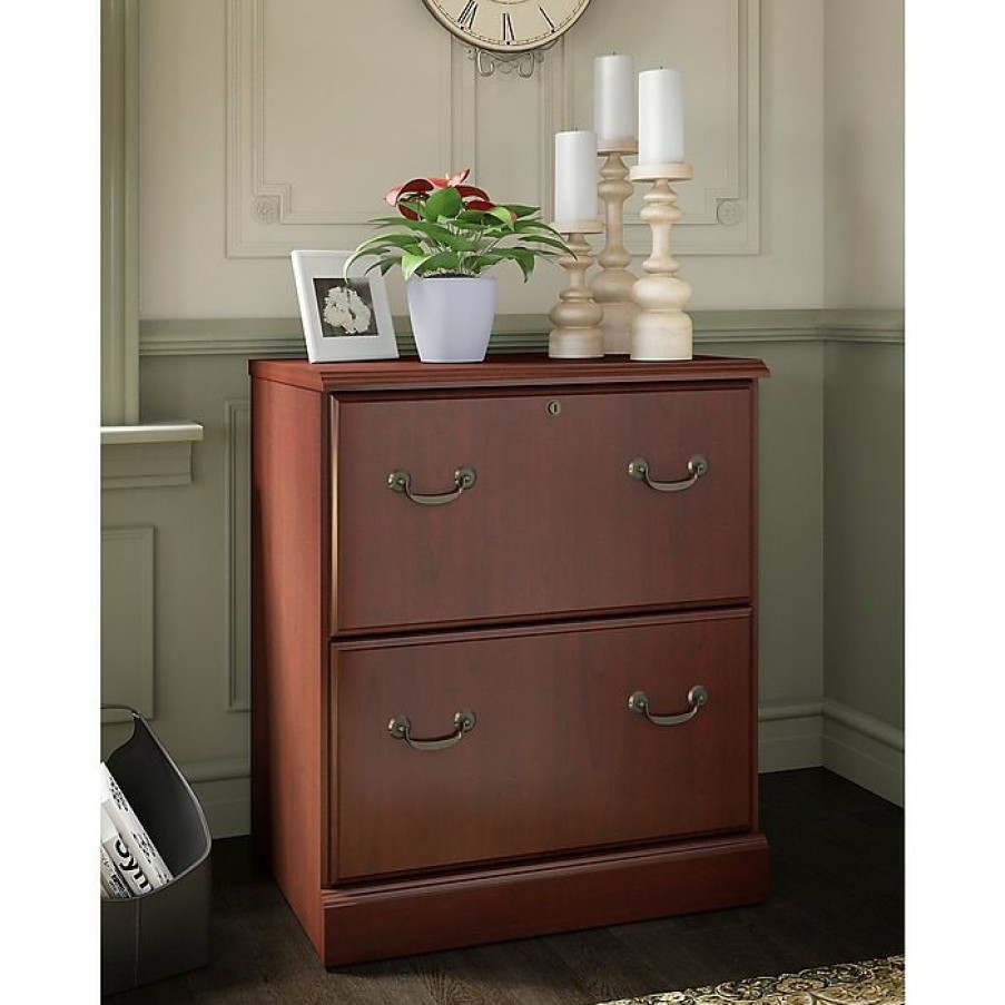 * Kathy Ireland Home By Bush Furniture Bennington 2 Drawer Lateral File Cabinet, Harvest Cherry (Wc65554-03)