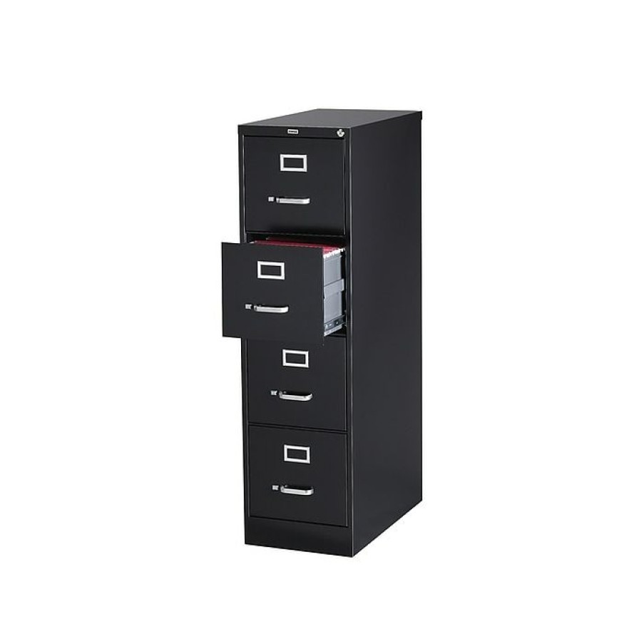 * Staples 4-Drawer Vertical File Cabinet, Locking, Letter, Black, 25 D (25164D)