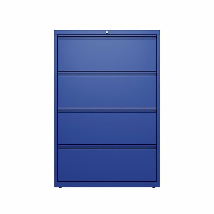 * Hirsh Hl10000 Series 4-Drawer Lateral File Cabinet, Locking, Letter/Legal, Classic Blue, 36 (24257)