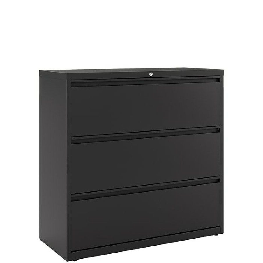 * Staples Hl8000 Commercial 3-Drawer Lateral File Cabinet, Locking, Letter/Legal, Black, 42 W (23202D)