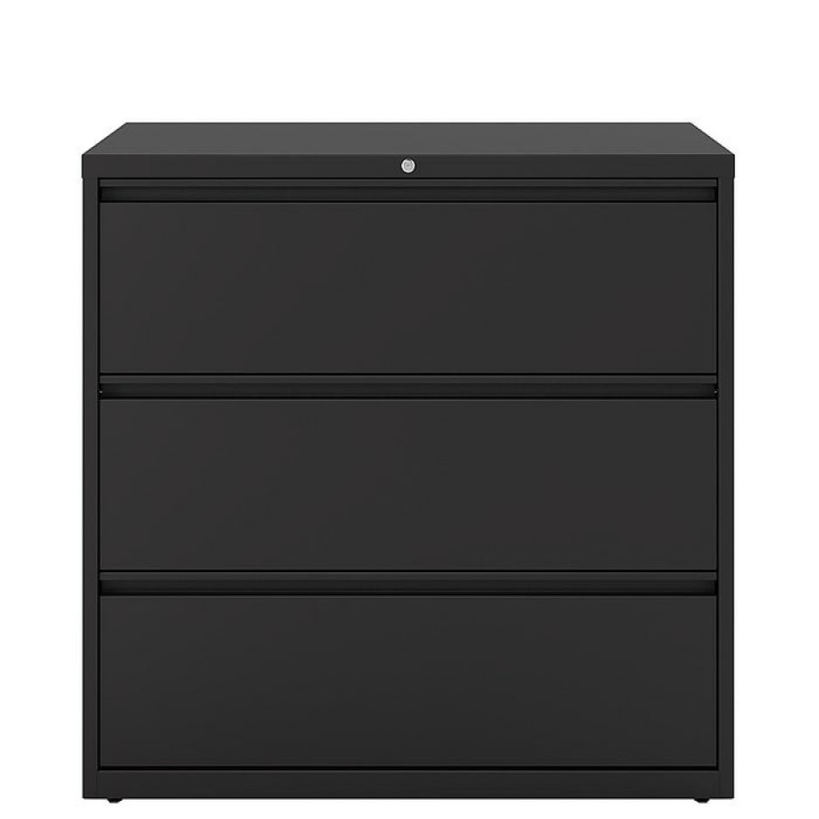 * Staples Hl8000 Commercial 3-Drawer Lateral File Cabinet, Locking, Letter/Legal, Black, 42 W (23202D)