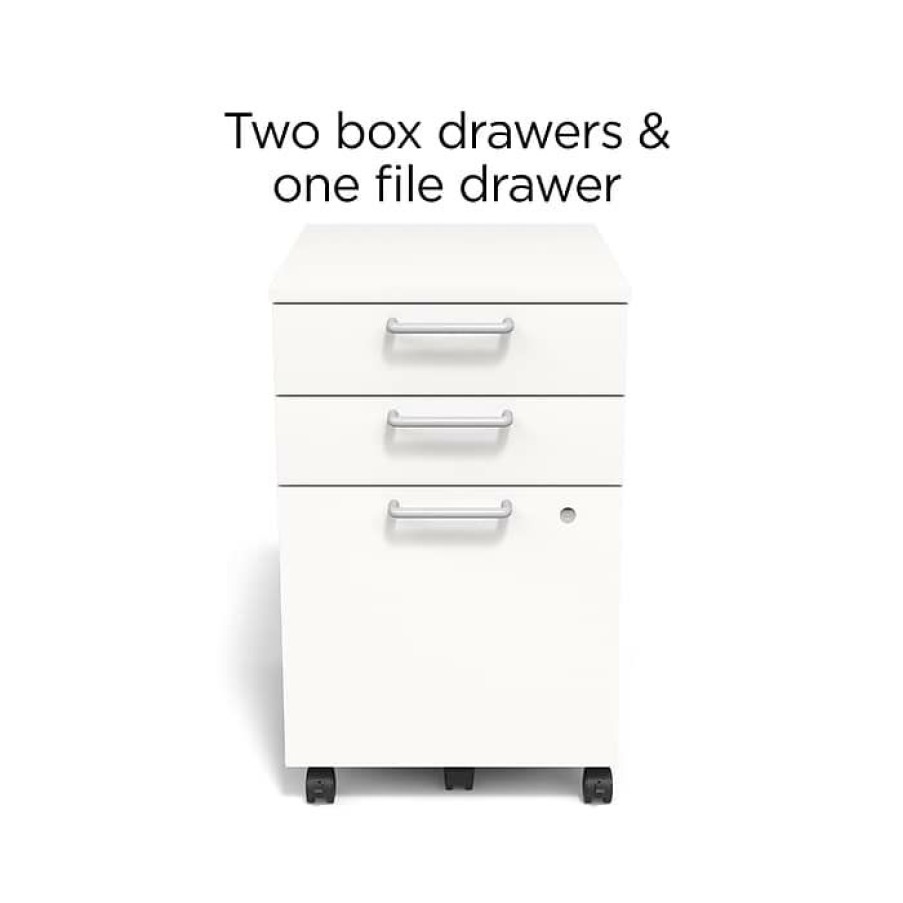 * Union & Scale Essentials 3-Drawer Vertical File Cabinet, Mobile/Pedestal, Letter/Legal, White, 21 (Un56980)