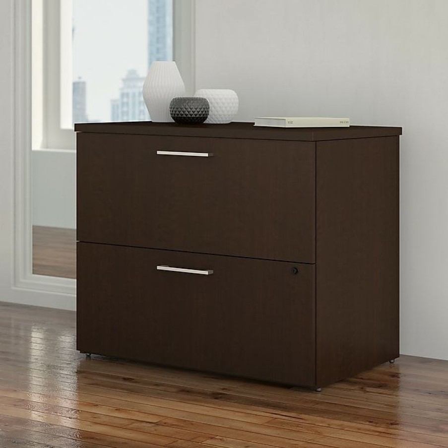 * Bush Business Furniture 400 Series 36 W 2 Drawer Lateral File Cabinet, Mocha Cherry (400Sfl236Mrk)