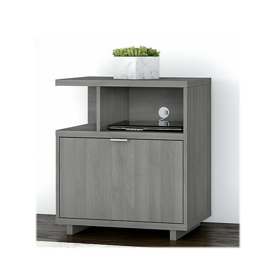 * Kathy Ireland Home By Bush Furniture Madison Avenue Single-Drawer Lateral File Cabinet, Modern Gray, 27.17 (Mdf127Mg-03)