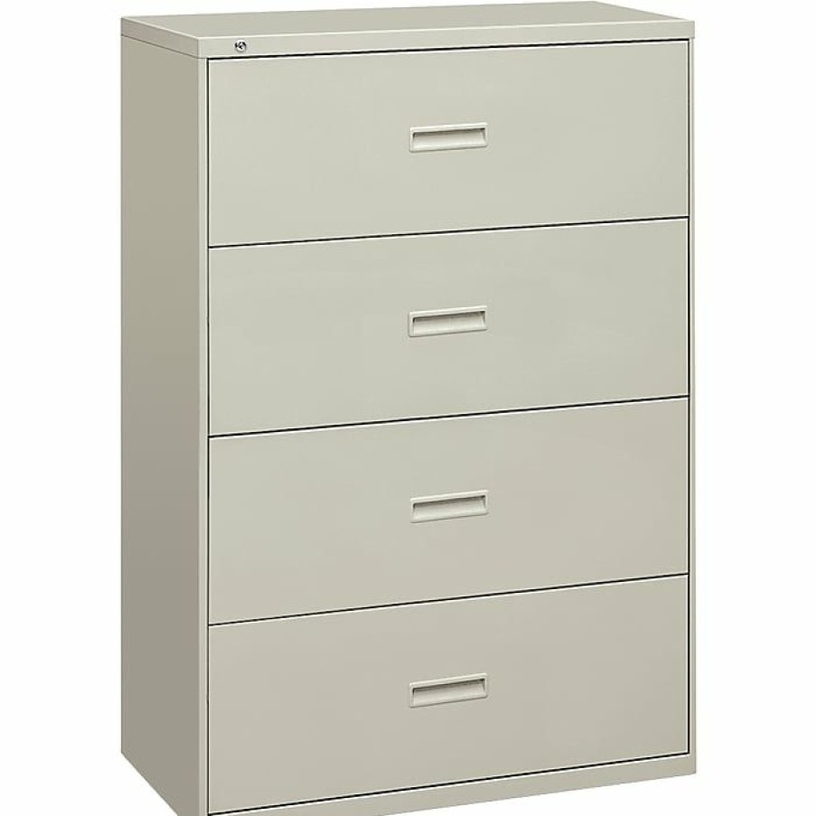 * Hon Lateral File, 4 Drawers, Molded Pull, Light Gray Finish, 36 W (Bsx484Lq)