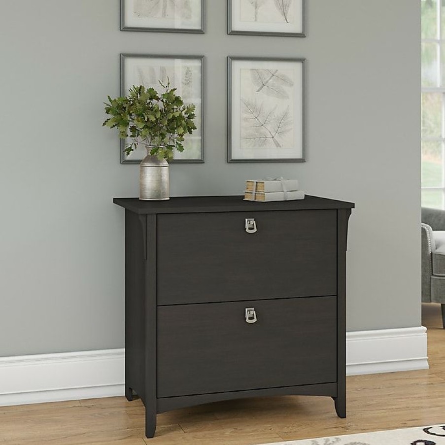 * Bush Furniture Salinas Lateral File Cabinet, Vintage Black (Saf132Vb-03)