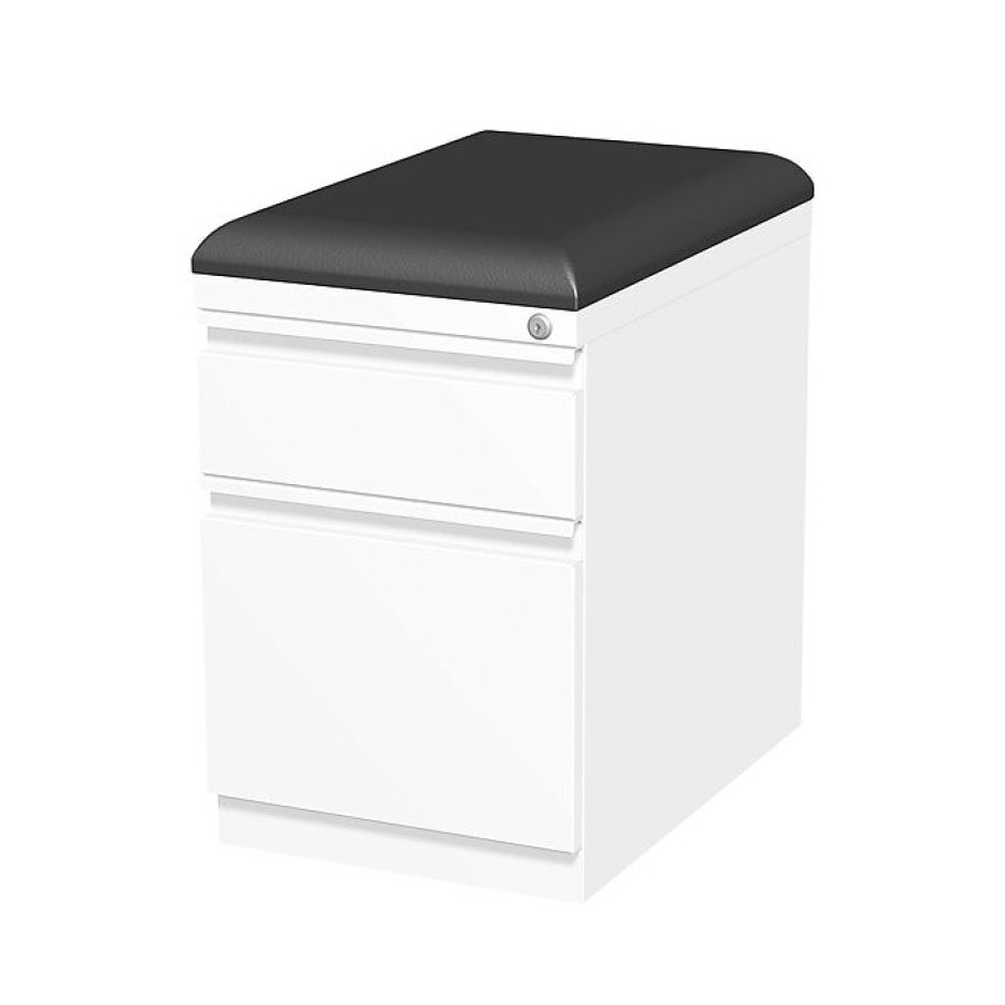 * Staples 2-Drawer Vertical File Cabinet, Locking, Letter, White, 19.88 D (25175D)