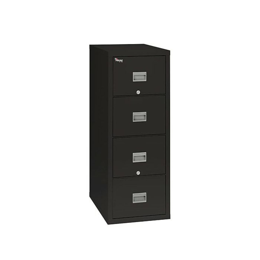 * Fireking Patriot 4-Drawer Vertical File Cabinet, Fire Resistant, Letter/Legal, Black, 25 D (4P1825-Cbl)