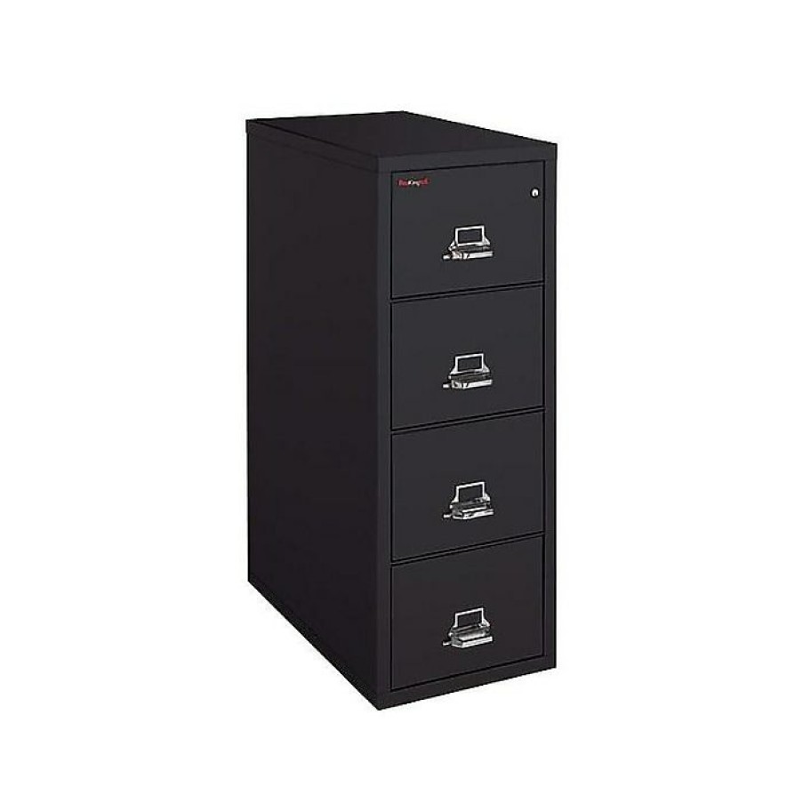 * Fireking Classic 4-Drawer Vertical File Cabinet, Fire Resistant, Letter, Black, 31.56 D (4-1831-Cbl)