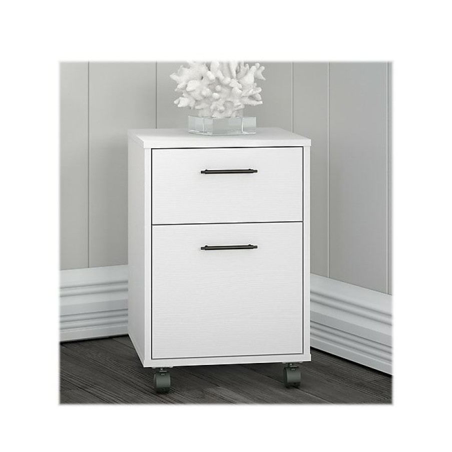 * Bush Furniture Key West 2-Drawer Vertical File Cabinet, Letter, Pure White Oak, 15.75 (Kwf116Wt-03)