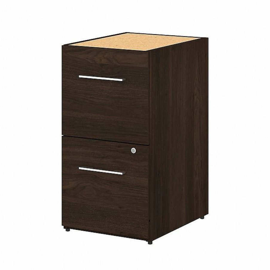 * Bush Business Furniture Office 500 16W 2 Drawer File Cabinet Assembled, Black Walnut, (Off216Bwsu)