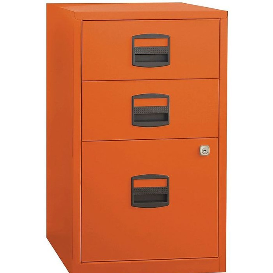 * Bisley 3 Drawer Vertical File, Orange, Letter, 17"W (File3-Or)