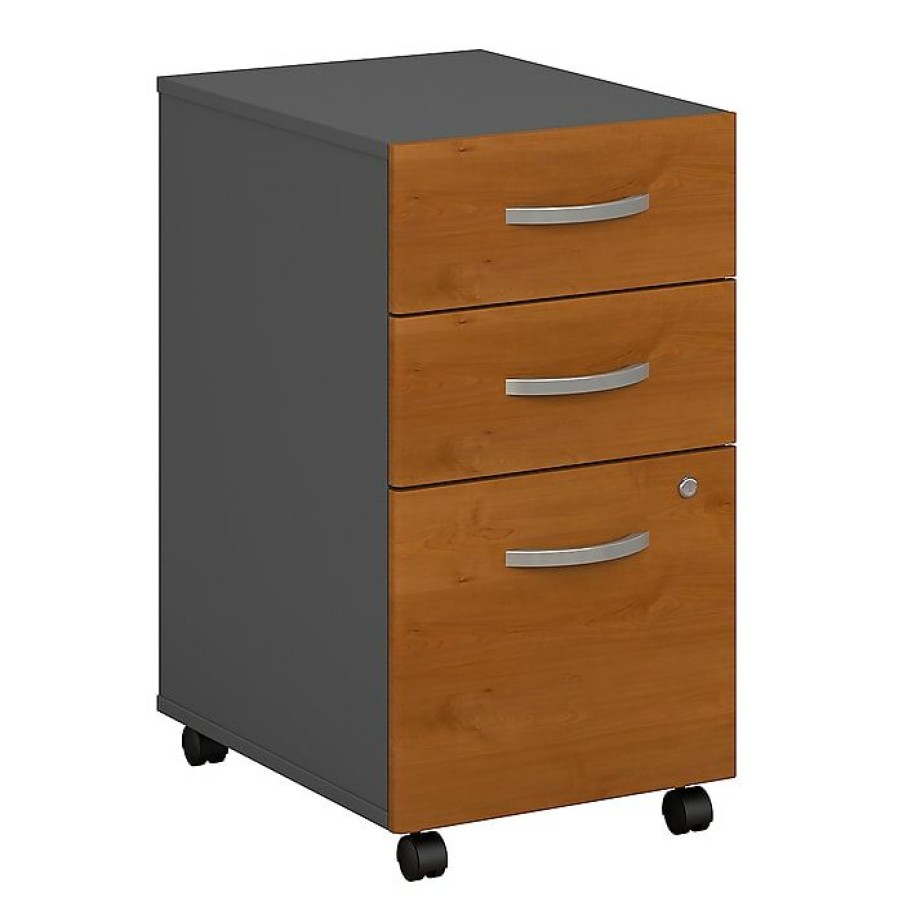 * Bush Business Furniture Westfield 3 Drawer Mobile File Cabinet, Natural Cherry/Graphite Gray (Wc72453Su)