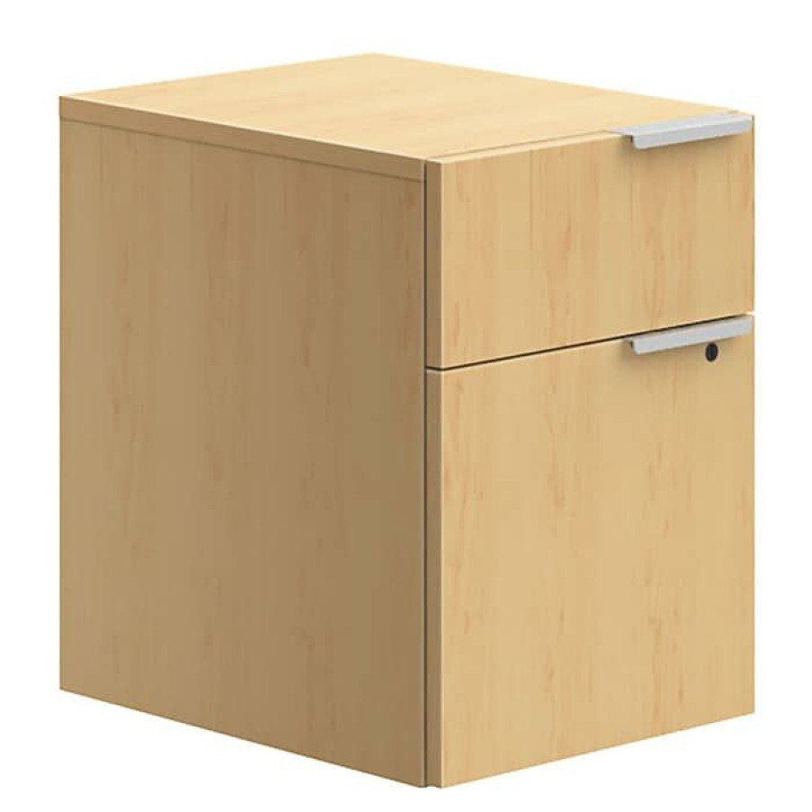 * Union & Scale Workplace2.0 2-Drawer Vertical File Cabinet, Mobile/Pedestal, Letter/Legal, Maple, 20 (Un57492)