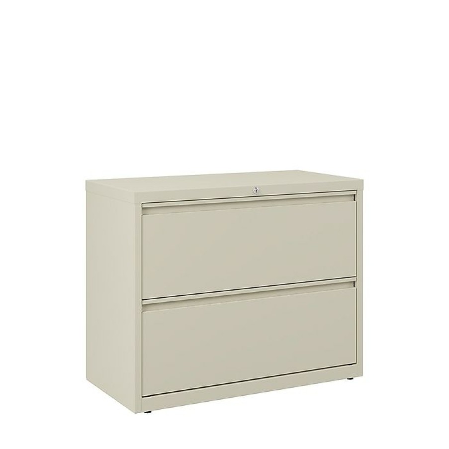 * Staples Commercial 2 File Drawers Lateral File Cabinet, Locking, Putty/Beige, Letter/Legal, 36 W (20052D)