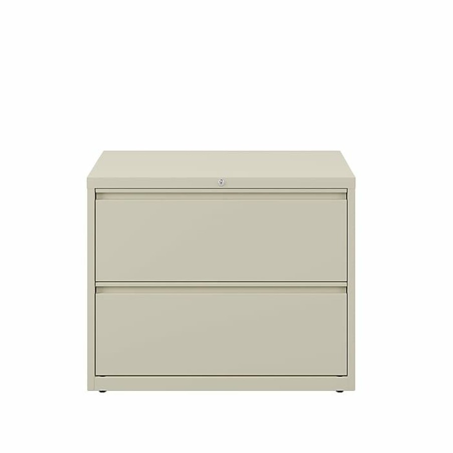 * Staples Commercial 2 File Drawers Lateral File Cabinet, Locking, Putty/Beige, Letter/Legal, 36 W (20052D)