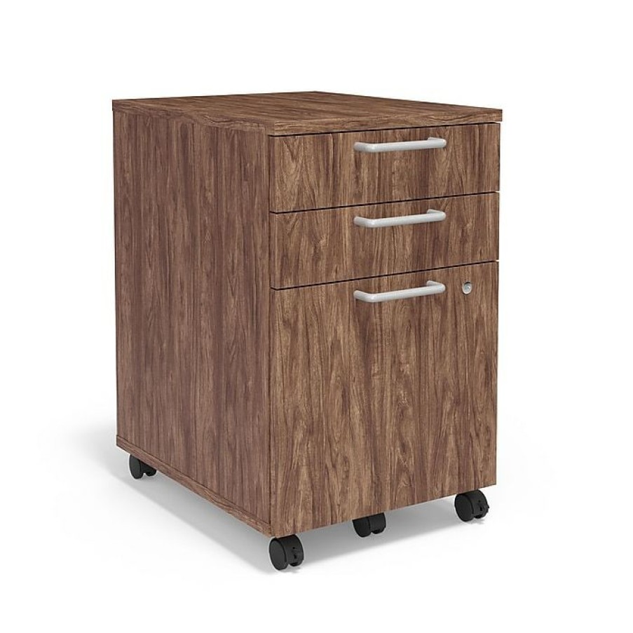 * Union & Scale Essentials 3-Drawer Vertical File Cabinet, Mobile/Pedestal, Letter/Legal, Espresso, 21 (Un56981)