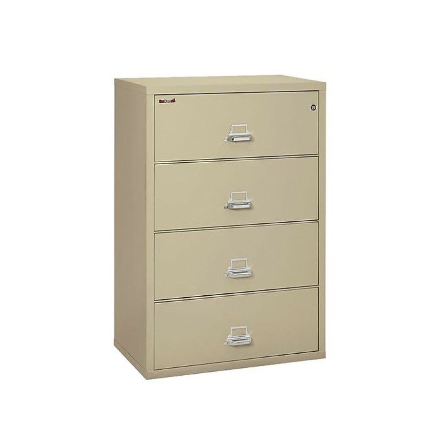 * Fireking Classic 4-Drawer Lateral File Cabinet, Fire Resistant, Letter/Legal, Beige, 37.5 W Inside (4-3822-Cpa)