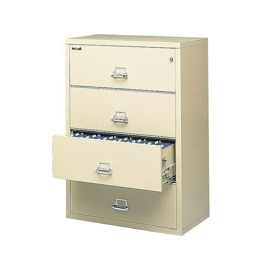 * Fireking Classic 4-Drawer Lateral File Cabinet, Fire Resistant, Letter/Legal, Beige, 37.5 W Inside (4-3822-Cpa)