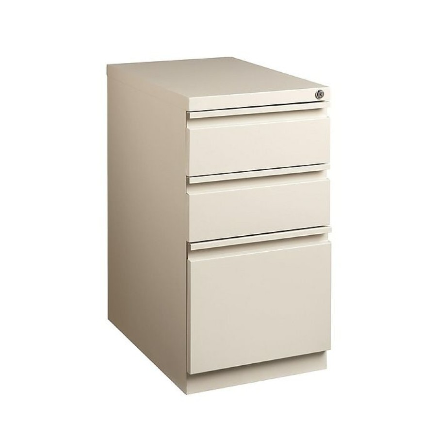 * Staples 3-Drawer Vertical File Cabinet, Mobile/Pedestal, Letter, Putty, 20 D (24871D)